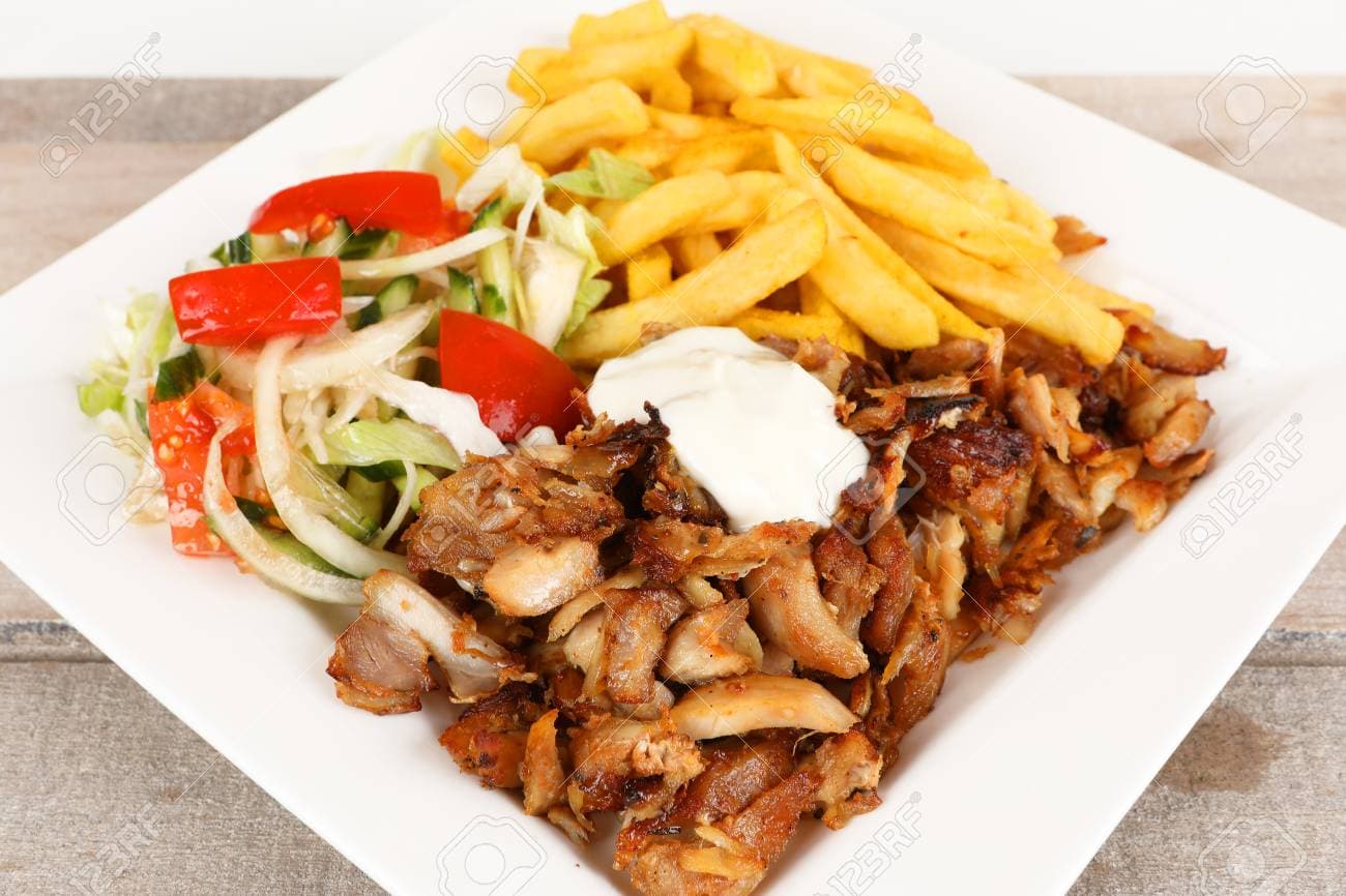 Large Chicken Doner Meat & Chips